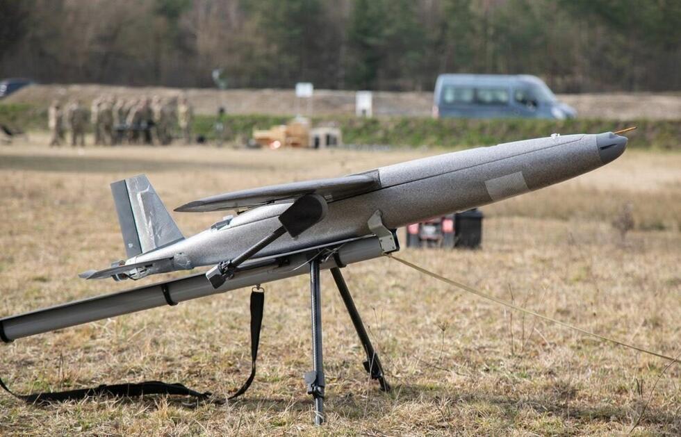 This shows a Hornet drone on its launcher.