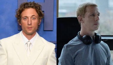Jeremy Allen White from The Bear carpet and Jeremy Strong in The Social Reckoning