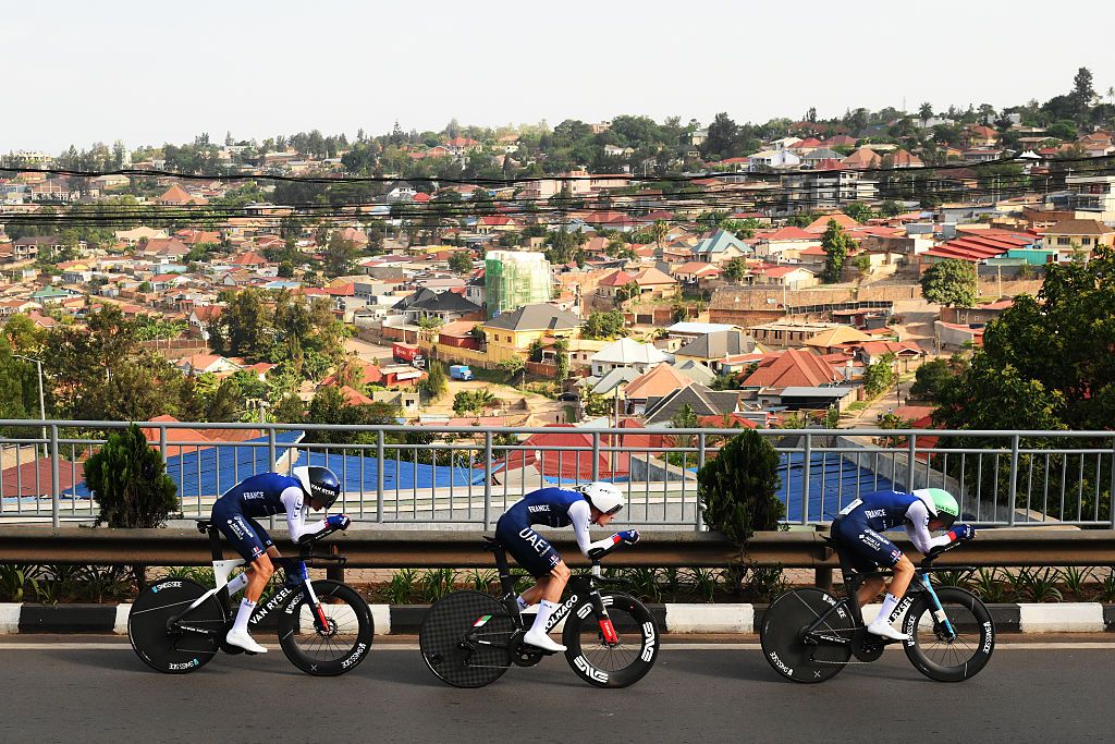 2026 Road World Championships: Paul Seixas as part of the silver-medal-winning French TTT team in the mixed relay event