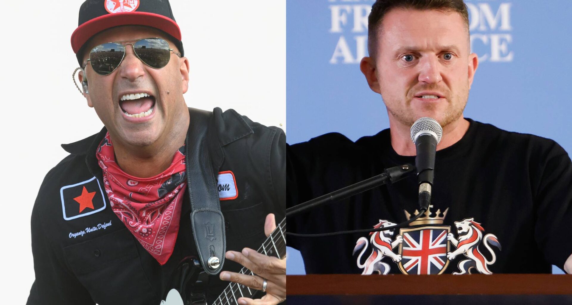 Tom Morello shares message for Tommy Robinson at Download 2026