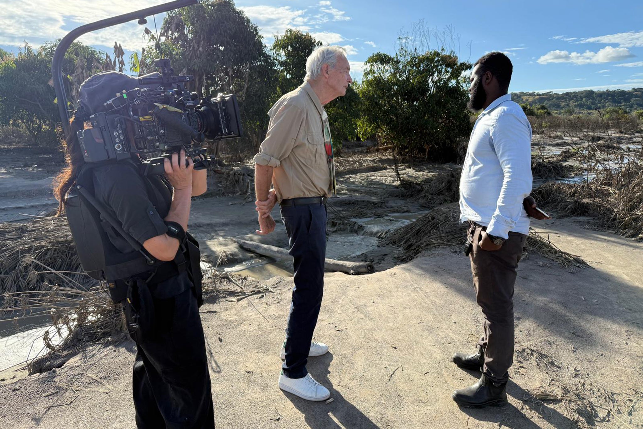 Laura Warner films Jon Snow for the forthcoming Channel 4 documentary
