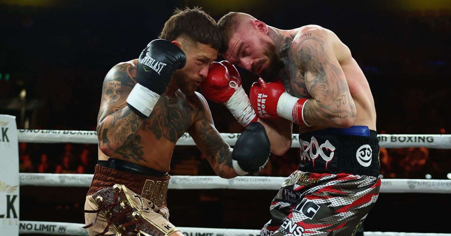 Liam Paro survives horror cut to beat Lewis Crocker and become two-weight world champion