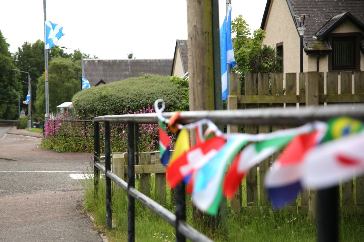 Flags flying in Benderloch. Photograph: Martin Stewart Flags flying in Benderloch. Photograph: Martin Stewart