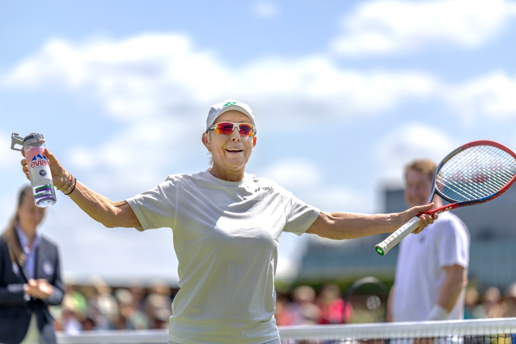 Martina Navratilova during the Mixed Invitation Doubles round robin during the Wimbledon Lawn Tennis Championship