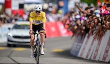 Tadej Pogačar during a stage race in the first half of the 2026 season