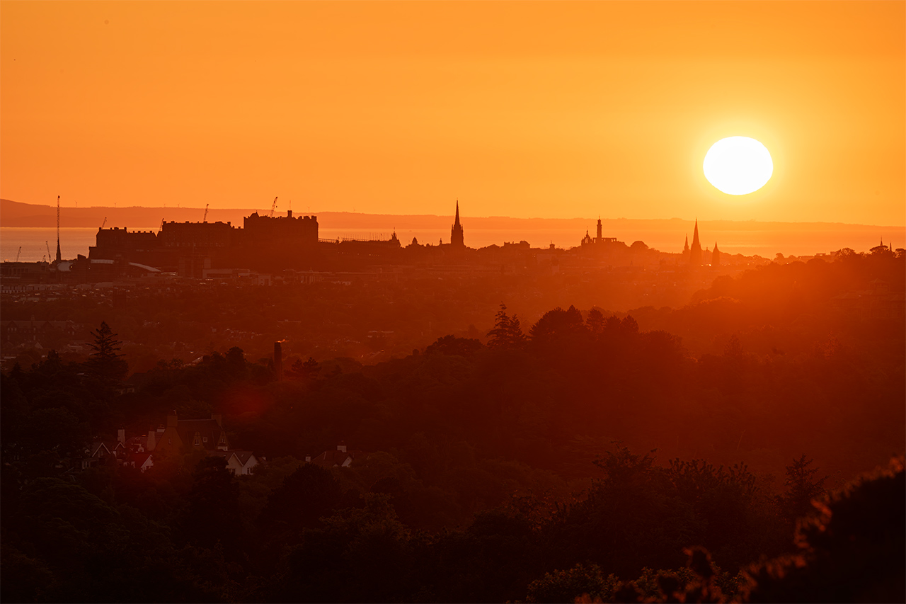 The summer solstice dawns over Edinburgh