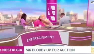 Kate Garraway knocked off chair live on tv by Mr Blobby - The Independent