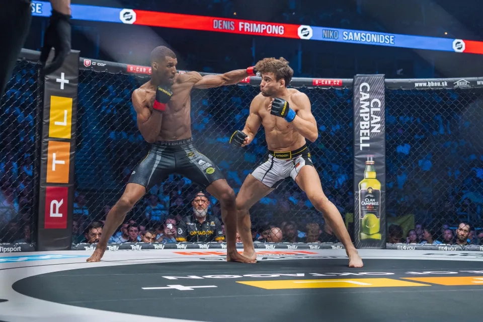 Denis Frimpong is knocked out at Oktagon 90 in Berlin
