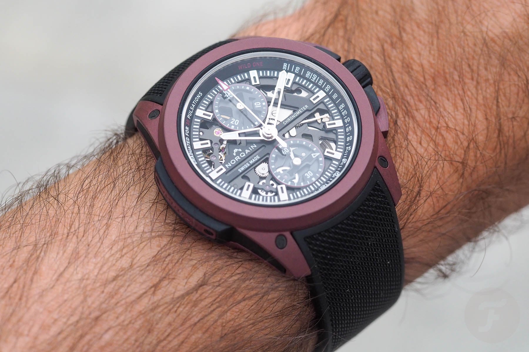 Norqain Wild One Skeleton Chrono wrist shot