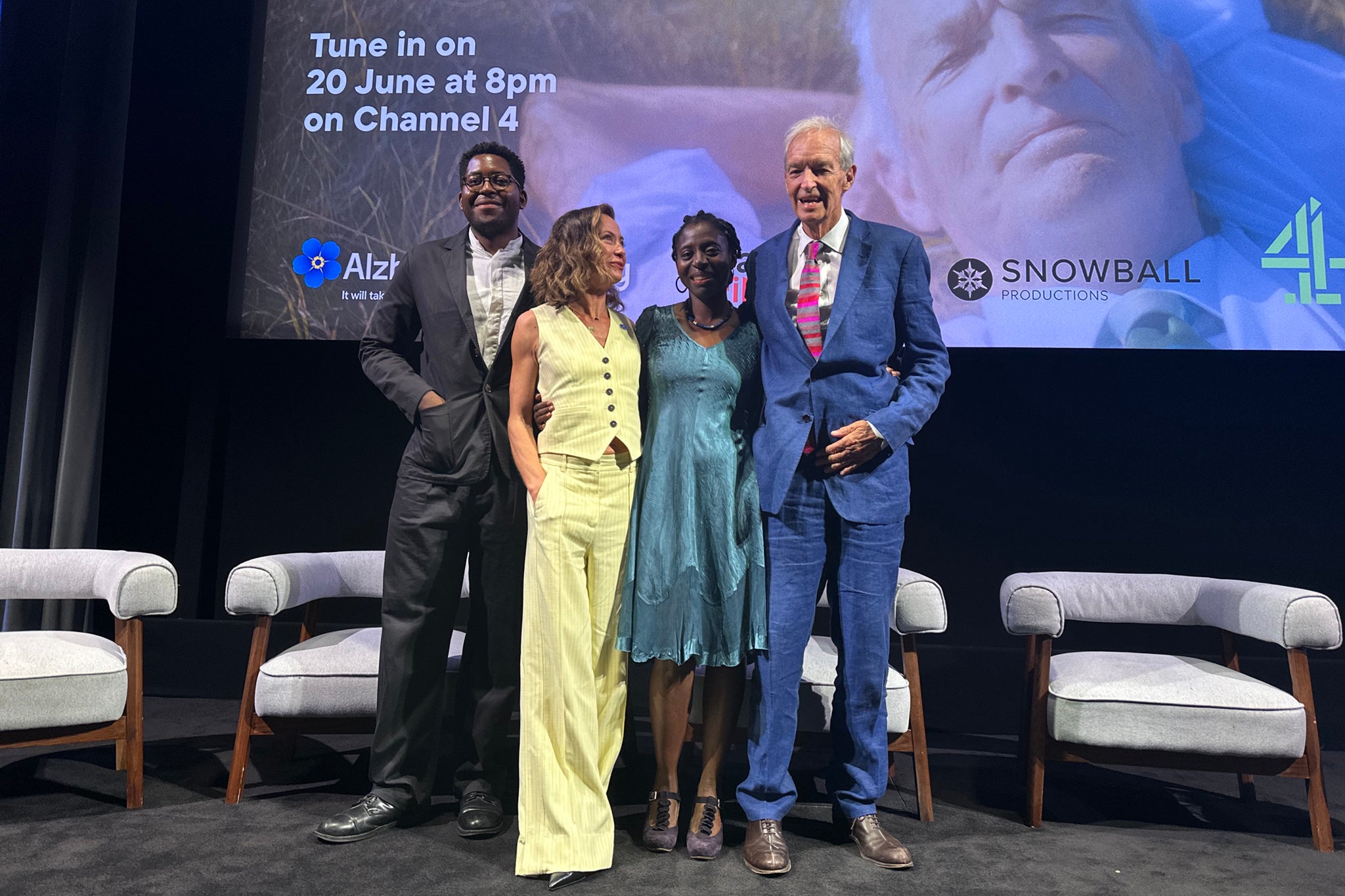 Laura, centre left, along with Jon and Precious at the documentary’s premiere