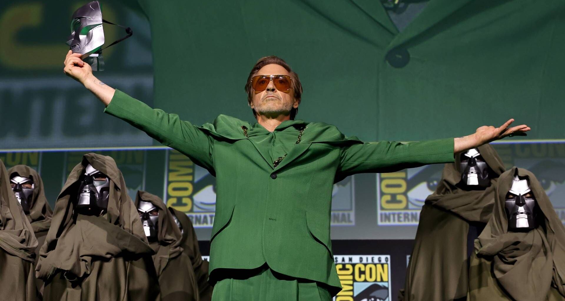 Robert Downey Jr. during the Doctor Doom announcement at Marvel's SDCC 2024 panel