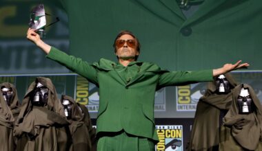 Robert Downey Jr. during the Doctor Doom announcement at Marvel's SDCC 2024 panel