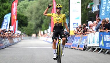 LOUDENVIELLE, FRANCE - JUNE 20: Davide Piganzoli of Italy and Team Visma