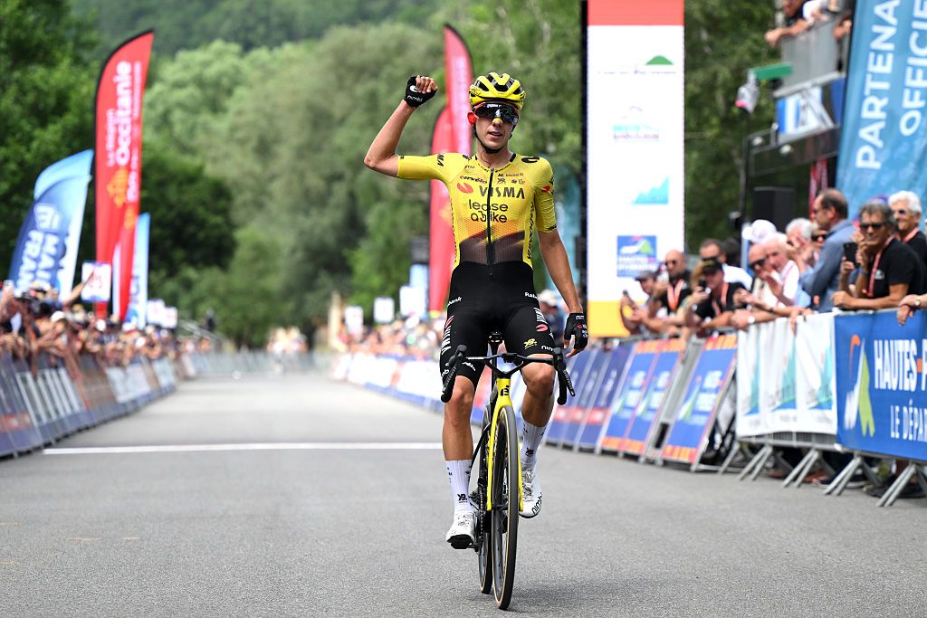 LOUDENVIELLE, FRANCE - JUNE 20: Davide Piganzoli of Italy and Team Visma