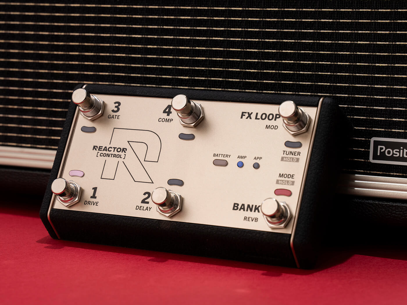 Positive Grid Reactor Control Bluetooth controller, photo by Adam Gasson