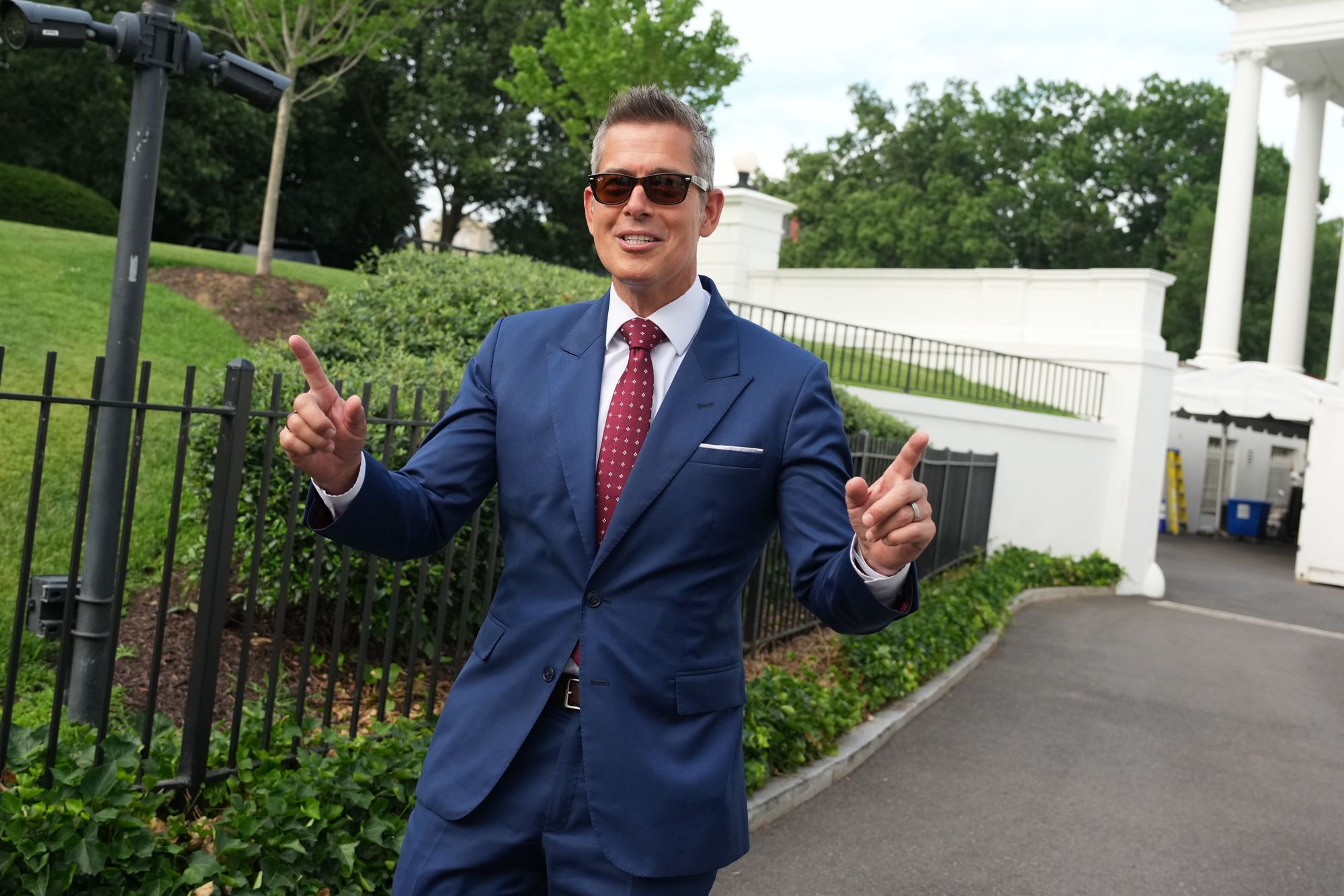 Transportation Secretary Sean Duffy was sporting a pair of sunglasses as he arrived at the White House ahead of President Donald Trump's UFC event