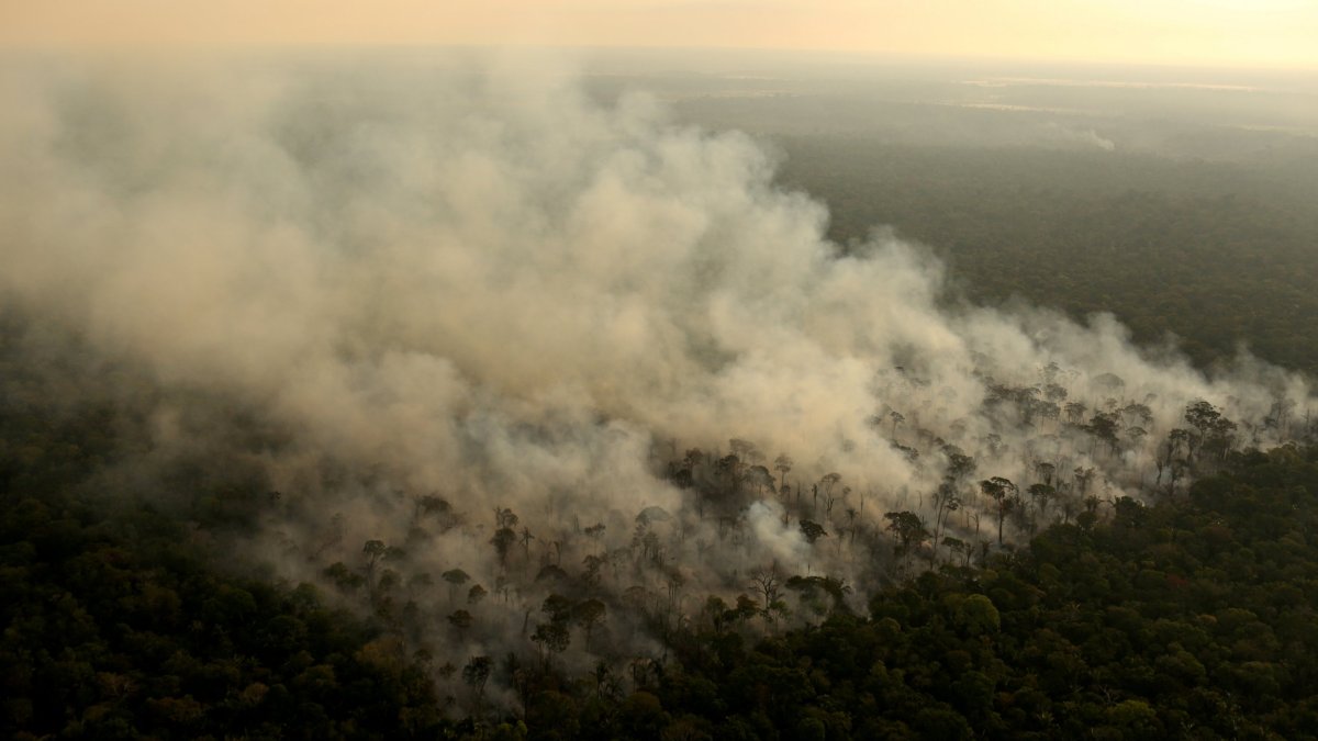 FILE PHOTO: Smoke billows from a fire in an area of the Amazon rainforest near Porto Velho, Rondonia State, Brazil, September 10, 2019. REUTERS/Bruno Kelly/File Photo