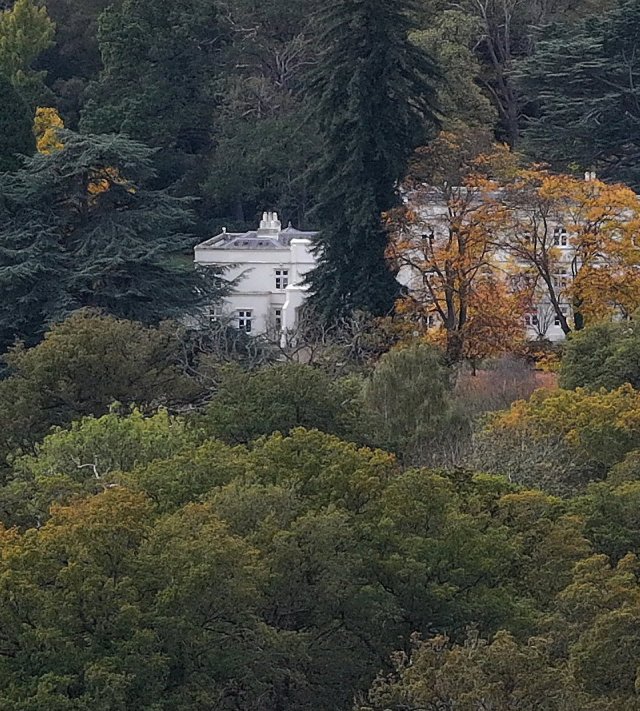 FILE PHOTO: A drone view shows Royal Lodge, a large property on the estate surrounding Windsor Castle, which belongs to Britain's Prince Andrew, is seen in Windsor, Britain, October 21, 2025. REUTERS/Stringer/File Photo
