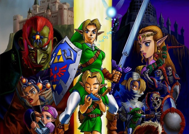 The Legend Of Zelda: Ocarina Of Time artwork of Link and main characters
