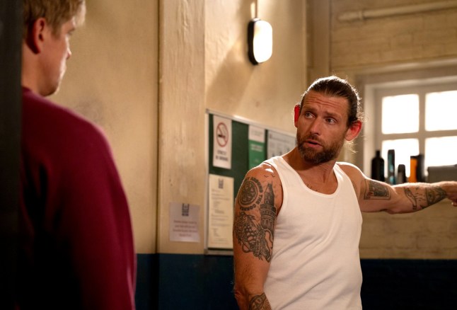 Editorial use only Mandatory Credit: Photo by ITV/Mark Bruce/Shutterstock (15589347aa) Emmerdale - Ep 10438 Wednesday 12th November 2025 In another special standalone episode, Robert Sugden, as played by Ryan Hawley, will open up about his past life in prison... Also pictured - Kev Townsend, as played by Chris Coghill. 'Emmerdale' TV Show, Episodes 10424 - 10439, UK - Nov 2025 Emmerdale, is a British ITV long running soap opera, known as Emmerdale Farm until 1989, set in Emmerdale, a fictional village in the Yorkshire Dales. It was created by Kevin Laffan and was first broadcast on 16 October 1972. It was originally produced by ITV Yorkshire and is still filmed in their Leeds studios.
