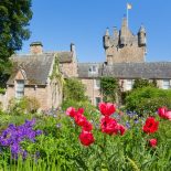 Cawdor Castle near Nairn, Highlands, Scotland. June 22nd, 2021. One of Scotland's most ancient at best known Castles. Photograph taken from the famous flower garden. Beautiful colours at all times of year. Ancestral home of Campbells of Cawdor. 14th Century. Associated with Macbeth in Shakeapeare's play.