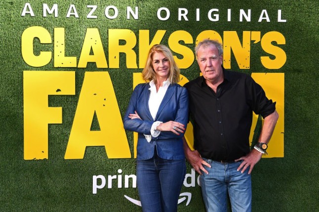 LONDON, ENGLAND - JUNE 09: Lisa Hogan and Jeremy Clarkson during the "Clarkson's Farm" photocall at St. Pancras Renaissance London Hotel on June 09, 2021 in London, England. (Photo by Jeff Spicer/Getty Images)