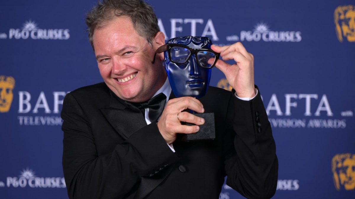 LONDON, ENGLAND - MAY 10: Alan Carr with the P&O Cruises Memorable Moment Award for The Celebrity Traitors during the 2026 BAFTA Television Awards with P&O Cruises at The Royal Festival Hall on May 10, 2026 in London, England. (Photo by Stuart Wilson/BAFTA/Getty Images for BAFTA)