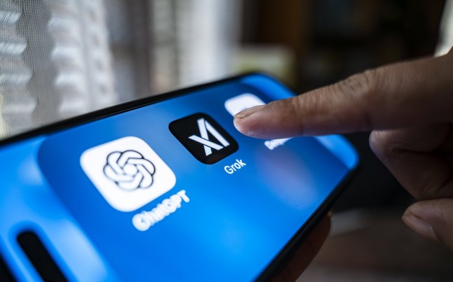Mandatory Credit: Photo by David Talukdar/Shutterstock (15147895j) New Delhi, India. 12 February 2025 : In this photo illustration Grok, an AI chatbot by xAI, ChatGPT, Deepseek app icons seen in an iPhone screen. Generative AI and modern chatbot tech concept. Photo Illustration of Grok Mobile App - 12 Feb 2025