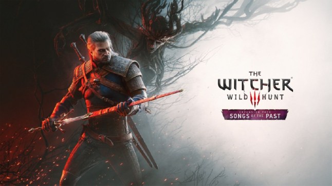 Witcher 3 Songs of the Past key visual of Geralt holding a long sword in his hands