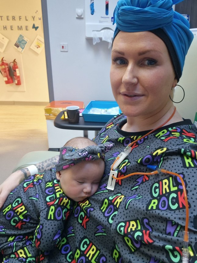 Story from Jam Press (Cancer While Pregnant) Pictured: Kirsty during treatment with Phoenix. ?I thought body changes were down to pregnancy but it was cancer ? I had to have chemo while carrying my baby? A mum who found a lump in her breast while pregnant says she initially dismissed it as a blocked milk duct ? before learning she had incurable cancer. Kirsty Brunt was 18 weeks pregnant with daughter Phoenix when she noticed the lump. The 42-year-old believed the changes were linked to her pregnancy and breastfeeding her then-two-year-old daughter Stevie. But six weeks later she decided to get it checked and was given the devastating news that she had breast cancer. ?I felt like the world was ending,? Kirsty, from Great Harwood, Lancashire, told creatorzine.com. ?I hadn't even been worried and I'd gone to the appointment alone. ?It felt utterly surreal, like it was happening to someone else.? Because the cancer fed on oestrogen, the pregnancy itself increased the risk to her health. Kirsty, also mum to Stanley, seven, began chemotherapy when she was 27 weeks pregnant, in July 2023. She was monitored closely to make sure that the placenta wasn?t being affected by the treatment. Phoenix, now two, was born via c-section at 36 weeks ? being delivered early due to the risks the pregnancy posed for her. The mental health social worker said: ?I was absolutely terrified at the thought of having treatment while pregnant. ?My main concern throughout was my unborn child. ?[But] I also had to consider the bigger picture, in that if I didn't have treatment my child might not have a mother for very long. ?The longer I was pregnant, the better it was for my baby, but the worse it was for me so we had to find that balance because my cancer was hormone positive which means it was fed by oestrogen and when you?re pregnant you have loads of it. ?We agreed that the goal was to get to 35 weeks pregnant to increase Phoenix's chances of fully developed lungs. ?I felt completely robbed of my pregnancy and newborn period and maternity leave.? Kirsty was devastated she couldn?t breastfeed because chemotherapy made her milk unsafe but she ?bonded perfectly? with Phoenix. She said: ?When I met her, I just couldn't believe we'd made it this far. ?I was so anxious about carrying and delivering her safely. ?I had to reframe my thinking and give myself lots of pep talks, mostly saying things like 'cancer has robbed enough from me during this pregnancy, I will not allow it to take anymore from me and I am choosing to enjoy my newborn bubble'. ?Obviously this didn't always work but it did help channel my energy into being positive and focussed on being a mum. ?I always remind myself I am a mother before I'm a cancer patient. ?I read a quote that said ?don?t let your storm get your kids wet' and it really resonated with me. ?A big worry I had was that my children would see me ill, or that they would miss out on having fun that summer. ?I didn't need to worry because my friends and family rallied round to help with that. ?I was still involved in every bed time and every morning routine, I wanted some sense of normality to remain, and I didn't want the kids to feel scared or worried. ?I have no idea how I cope emotionally but you just do, you have to, being a mum gives you strength you had no idea existed, and really what other option is there.? Following the birth, scans initially suggested she had responded extremely well to treatment. However, after undergoing surgery including a lumpectomy and lymph node clearance, doctors discovered all 25 lymph nodes removed still contained cancer. Further scans in March 2024 revealed the disease had spread to her bones and that the cancer was incurable. Kirsty said: ?I felt like my life had ended and I was on death?s door.? Luckily, there were treatment options on hand, and the mum-of-three had 20 sessions of radiotherapy. Now, she is undergoing oral chemotherapy and hormone therapy to medically induce menopause and lower her oestrogen levels. Kirsty says that parenting throughout treatment has been a ?challenge?. She said: ?I have to not be so wrapped up in my own stuff that I'm not a good mum, having three young children whilst battling my own treatment related fatigue and side effects is difficult. ?And I have to keep being fun mum when actually I feel like I have the weight of the world on my shoulders. ?There are financial worries after having to give up my career, logistics and time associated with having lots of medical appointments and also trying to practice self-care, stay healthy and look after myself all whilst still doing all the mum things. ?Normal life and normal stress and mundane tasks and food shopping etc don't all stop just because I have cancer.? But Kirsty says humour, family support and a close-knit WhatsApp group of young mothers with cancer have helped her cope. She said: ?I laugh every single day. ?There is not one day since having kids that I haven?t had something to laugh about. ?Another really important part is finding your tribe. ?I'm in a group called 'the sh*tty t*tties', we are all mums with young children in our thirties and forties and we all found each other through having cancer. ?It?s really sad but also kind of beautiful. ?It's basically free therapy and dark humour but it's just the most weird and wonderful group of amazing strong supportive women. ?We speak every day and I literally could not do this without them. ?I'm also blessed with a fantastic support network of family, husband, siblings and friends. ?It's not the end, if you?re going through this, find your people. ?There's some amazing support networks out there such as Mummy's Star charity, Facebook groups, face to face and online support. ?Don't give this cancer the power to ruin your time with your baby, choose to take some of that power back.? She is now fundraising to explore treatments not currently available on the NHS that may give her more time with her family. Kirsty said: ?The fundraiser is specifically for me to access treatments not available on the NHS, both medical and holistic. ?I'm carrying out research and making contact with various options. ?I actually haven't quite decided yet which path to go down because it's such a big decision and even double the fundraising goal wouldn't cover everything. ?I need to choose wisely and will also need some further enhanced testing in order to establish what I might be an appropriate candidate for. ?Ultimately, although there are no guarantees, it would mean more time with my husband and children. ?I can't just take this lying down and need to know that I've done everything I possibly can. ?Nobody will ever be able to say that I gave up.? Kirsty is also urging pregnant and breastfeeding women not to ignore unusual breast changes. She added: ?If you are pregnant, breastfeeding or postpartum and notice any unusual breast changes, please do not dismiss this as pregnancy or hormone related. ?I think our bodies go through so much and change a lot, and that can mean we could attribute something serious as something normal.? To donate, go to Donate to Fundraising for Kirsty to have more tomorrows, organized by Brooke Darlington ENDS EDITOR'S NOTE: Exclusive Licence: An exclusive licence has been obtained directly from the verified copyright holder. Jam Press holds exclusive distribution rights for the agreed content within the terms of the contributor agreement.