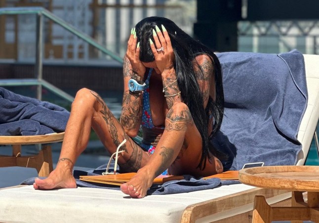 BGUK_3600866 - *PREMIUM-EXCLUSIVE* DUBAI, UNITED ARAB EMIRATES MUST CALL FOR PRICING BEFORE USAGE - Former Glamour model and reality TV star Katie Price looks carefree as she soaked up the sunshine in Dubai. The model was seen wearing a striking blue cherry-print bikini while enjoying some downtime in the UAE. The television personality appeared in good spirits as she lounged poolside, topping up her tan and taking a break from the ongoing personal drama that has recently dominated headlines. Katie's return to Dubai comes shortly after she publicly broke her silence over a deeply personal relationship situation, revealing details of an emotional and desperate effort to help free her husband, Lee Andrews from Dubai. Speaking candidly, the star described a whirlwind trip involving visits to a court, jail and police station as she attempted to secure his release, sharing the stress and uncertainty she faced during the ordeal. The latest getaway also arrives amid growing speculation surrounding the couple's relationship. Recent reports have highlighted a mystery after Lee Andrews reportedly unfollowed Katie on Instagram, sparking widespread discussion among fans and followers. The social media development comes as Katie herself has recently returned to the platform following a ban, placing the pair's online activity firmly under the spotlight. Despite the ongoing rumours and media attention, Katie appeared determined to enjoy a moment of relaxation under the Dubai sun, cutting a glamorous figure in her eye-catching swimwear as she unwound by the pool. With questions continuing to swirl around her personal life, the star's latest appearance is sure to keep fans talking as they await further updates on both her relationship status and the circumstances surrounding the recent headlines. Pictured: Katie Price - Jordan BACKGRID UK 3 JUNE 2026 UK: +44 208 344 2007 / uksales@backgrid.com USA: +1 310 798 9111 / usasales@backgrid.com *Pictures Containing Children Please Pixelate Face Prior To Publication*