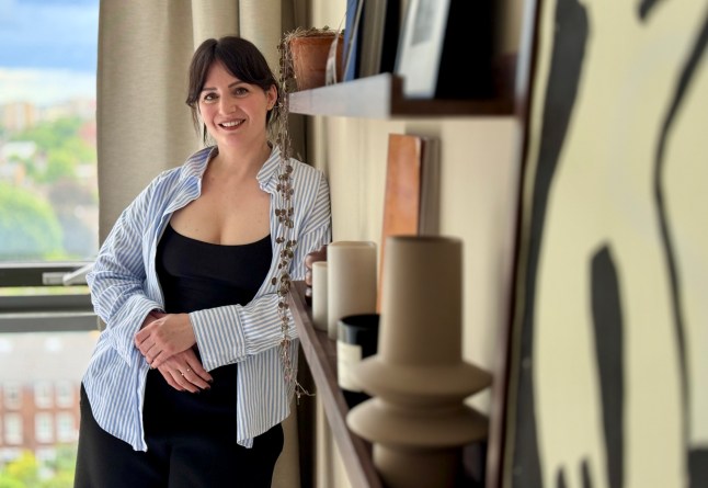 Amélie Pellerin inside her flat in Dalston.