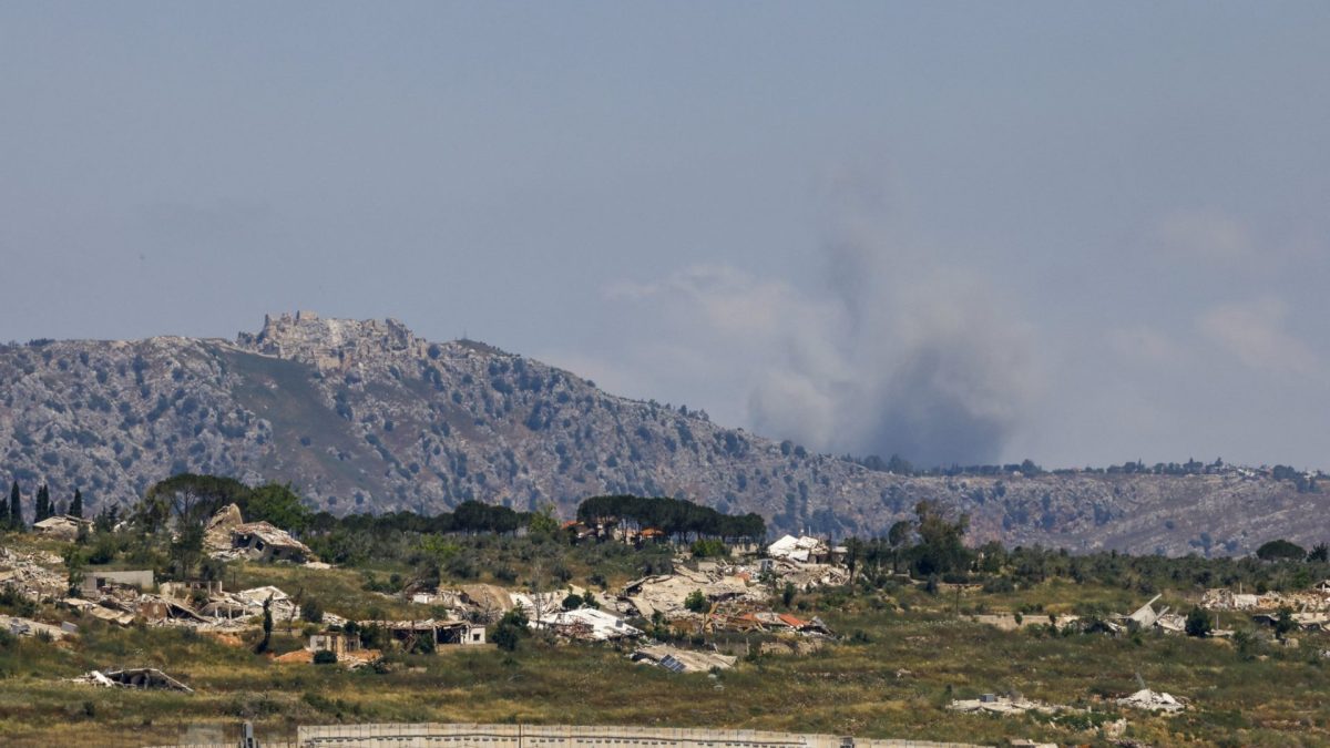 Smoke rises following Israeli bombardment in southern Lebanon close to the Beaufort Castle as seen from a position across the border in the Upper Galilee, in northern Israel, on June 8, 2026. Hezbollah drew Lebanon into the Middle East war on March 2 with rocket fire at Israel to avenge the killing days earlier of Iran's supreme leader in US-Israeli strikes. Israel responded with heavy strikes and a ground invasion. Iran insists a halt to the broader Middle East conflict must include a ceasefire in Lebanon, and on June 7 fired missiles at Israel in response to Israeli strikes on Beirut's southern suburbs earlier in the day. (Photo by Jalaa MAREY / AFP via Getty Images) /