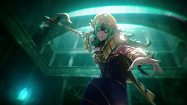Fire Emblem: Fortune's Weave trailer shot of a woman attacking