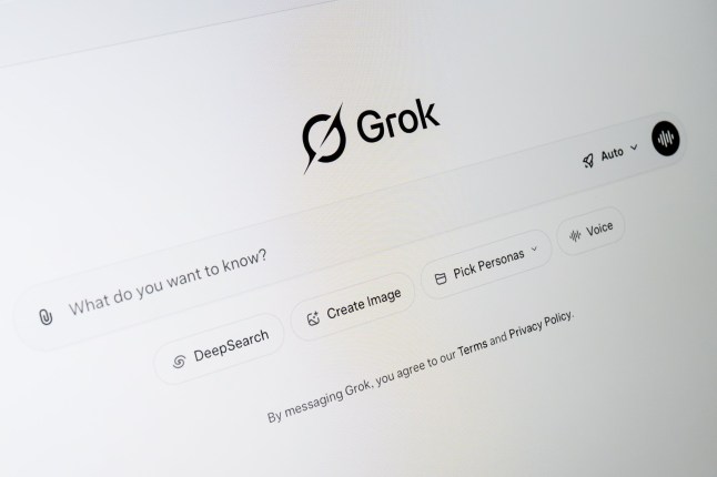 LONDON, ENGLAND - JANUARY 12: In this photo illustration, the prompt screen from the Grok AI app is displayed on an ipad, on January 12, 2026 in London, England. Today the UK communications regulator Ofcom launches a formal investigation into Elon Musk's social media platform X regarding its AI chatbot, Grok.??The probe centres on reports that Grok has been used to generate non-consensual sexual deepfakes, including "undressed" images of women and sexualised images of children. (Photo by Leon Neal/Getty Images)