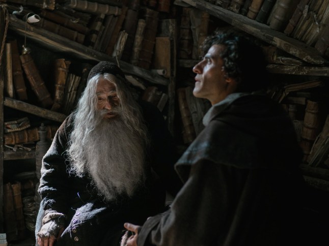 In the Hand of Dante. (L-R) Martin Scorsese as Isaiah and Oscar Isaac as Dante in In the Hand of Dante. Cr. Alex Majoli/ITHOD Productions Ltd. ?? 2026.