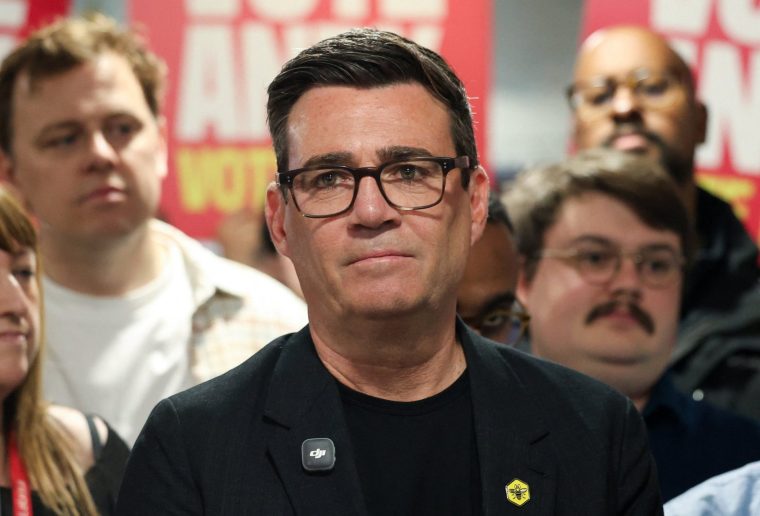 Greater Manchester mayor and Labour candidate Andy Burnham on the day he delivers a speech on apprenticeships, ahead of the June 18 Makerfield by-election, in Wigan, Britain, June 13, 2026. REUTERS/Temilade Adelaja