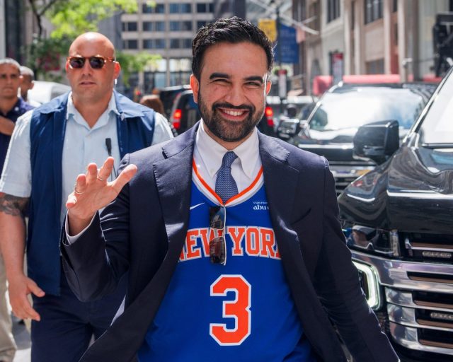 New York City Mayor Zohran Mamdani arrives to take part in the National Puerto Rican Day Parade, Sunday, June 14, 2026 in New York. (AP Photo/Adam Gray)