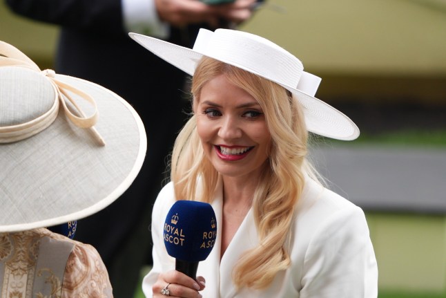 Holly Willoughby on day three of Royal Ascot at Ascot Racecourse, Berkshire. Picture date: Thursday June 18, 2026. PA Photo. Photo credit should read: Aaron Chown/PA Wire. RESTRICTIONS: Use subject to restrictions. Editorial use only, no commercial use without prior consent from rights holder.
