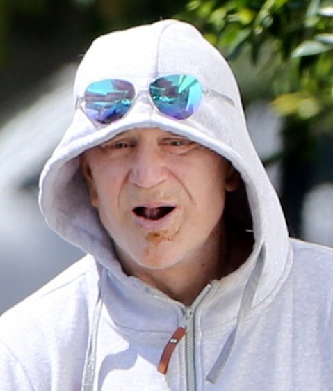 A close up of Mickey Rourke's mouth