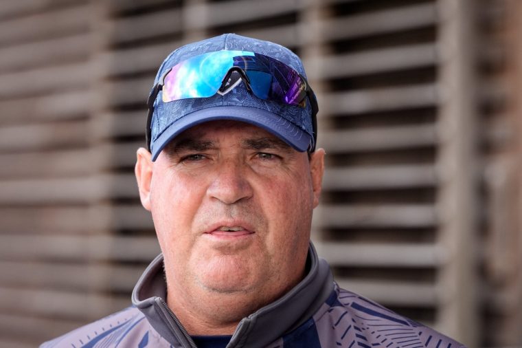 Derbyshire coach Mickey Arthur attends a post-match press conference during the County Championship Division Two, Day 4 match between Derbyshire and Gloucestershire at The Central Co-Op County Ground in Derby, United Kingdom, on April 27, 2026. (Photo by Maynard Manyowa/News Images/NurPhoto via Getty Images)