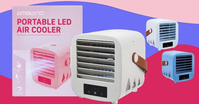 Aldi's new portable LED air cooler.