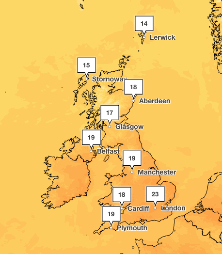 Temperatures are expected to climb from Friday