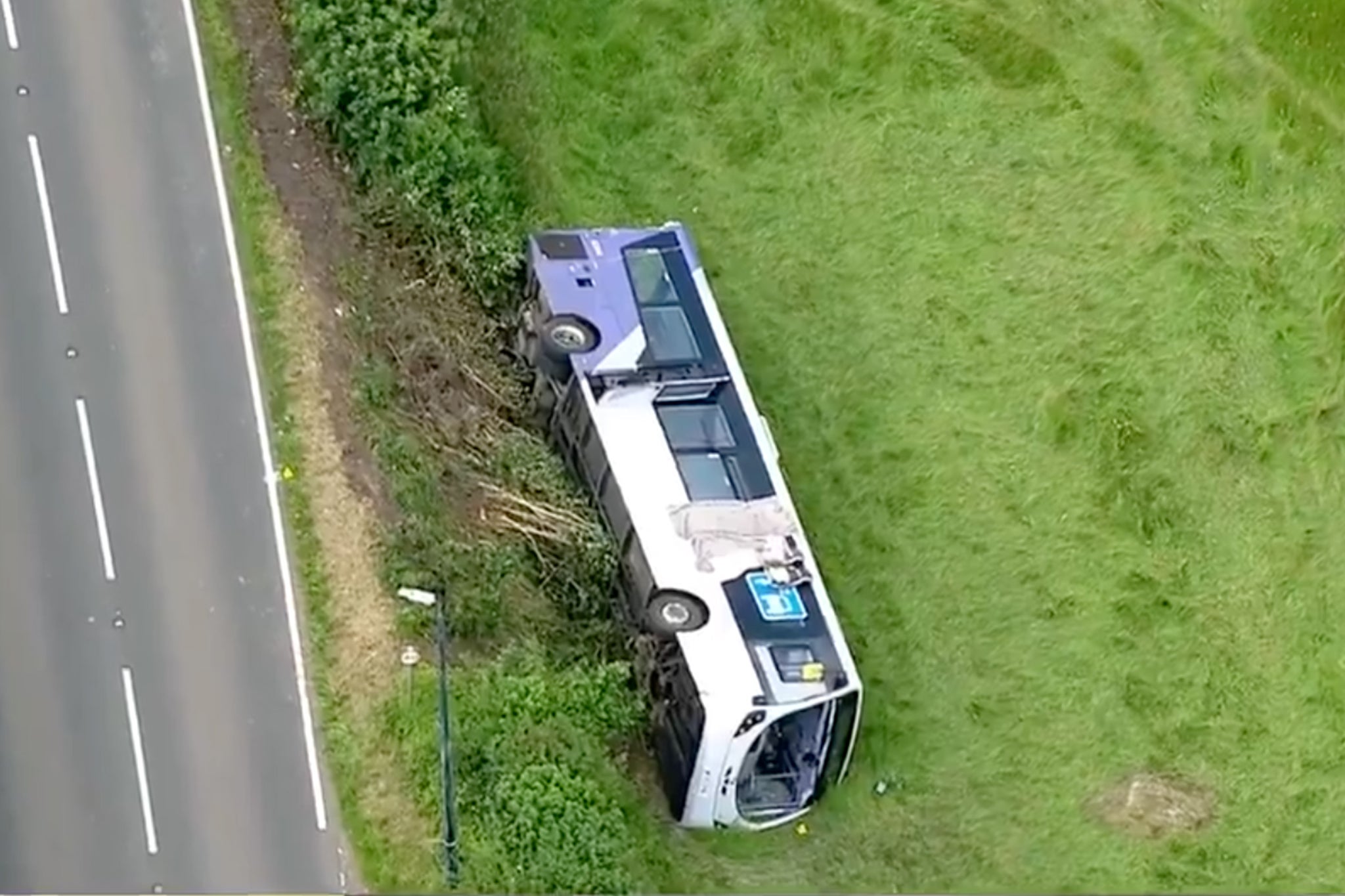 Emergency services responded to the crash around midday