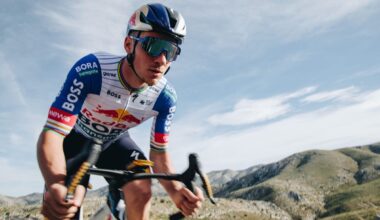 Remco Evenepoel of Red Bull - BORA - hansgrohe wearing the Specialized Evade 4 aero road helmet