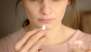 Stressed Tired Woman Taking Vitamin Painkiller Antidepressant Pill