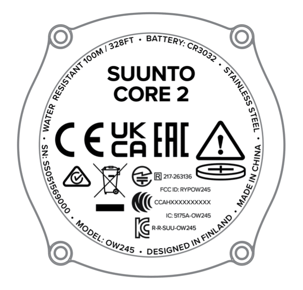 Suunto Core 2 label
