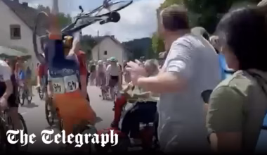 Cyclists sent flying after pensioner drives mobility scooter into peloton