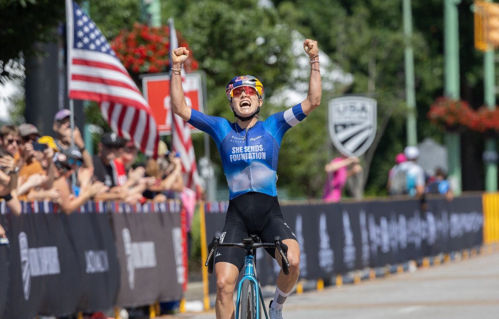 Kate Courtney (She Sends Racing) wins elite women's road race at the USA Pro Road Championships