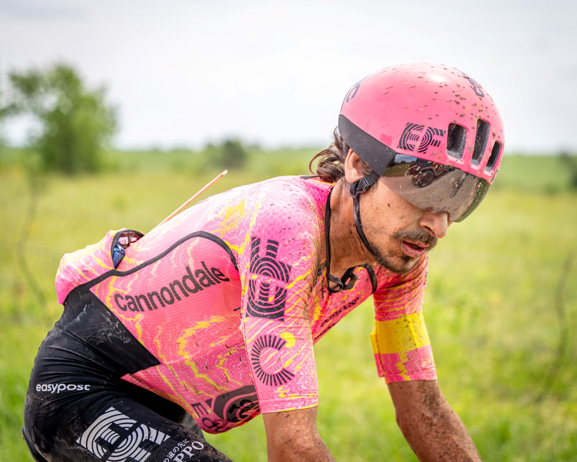 Lachlan Morton on his way to winning Unbound Gravel in 2024